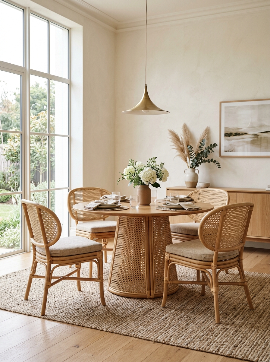 Elegant cane dining set